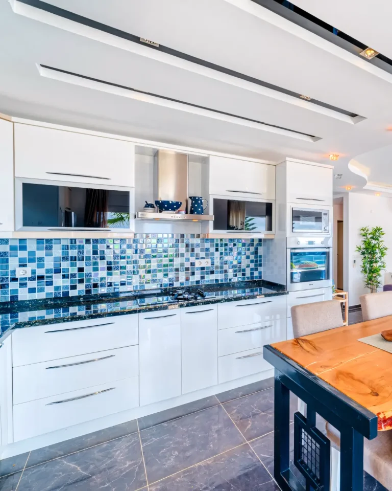 A soft glow of nature rests in the Alanya Sea Facing Villa in the Green Mountains