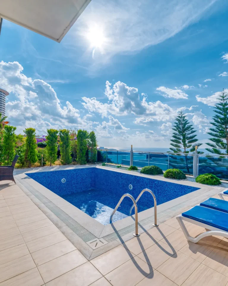 A quiet calm rises through the Alanya Sea Facing Villa in the Green Mountains