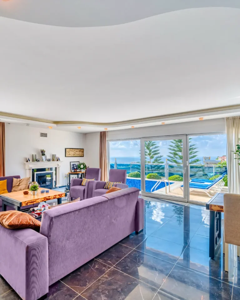 A warm feeling of escape settles in the Alanya Sea Facing Villa in the Green Mountains
