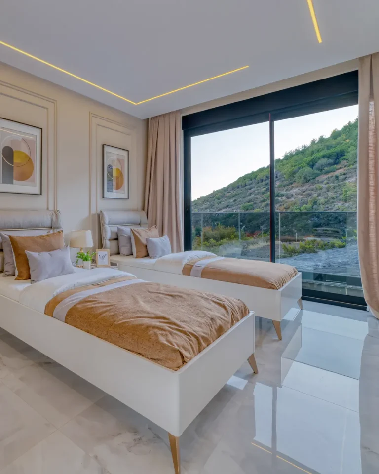 A soft glow of sky and sea meets at the Luxury Mountain Home With Sea View in Alanya