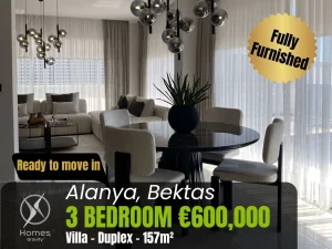 Sea View And Furnished Villa In Alanya